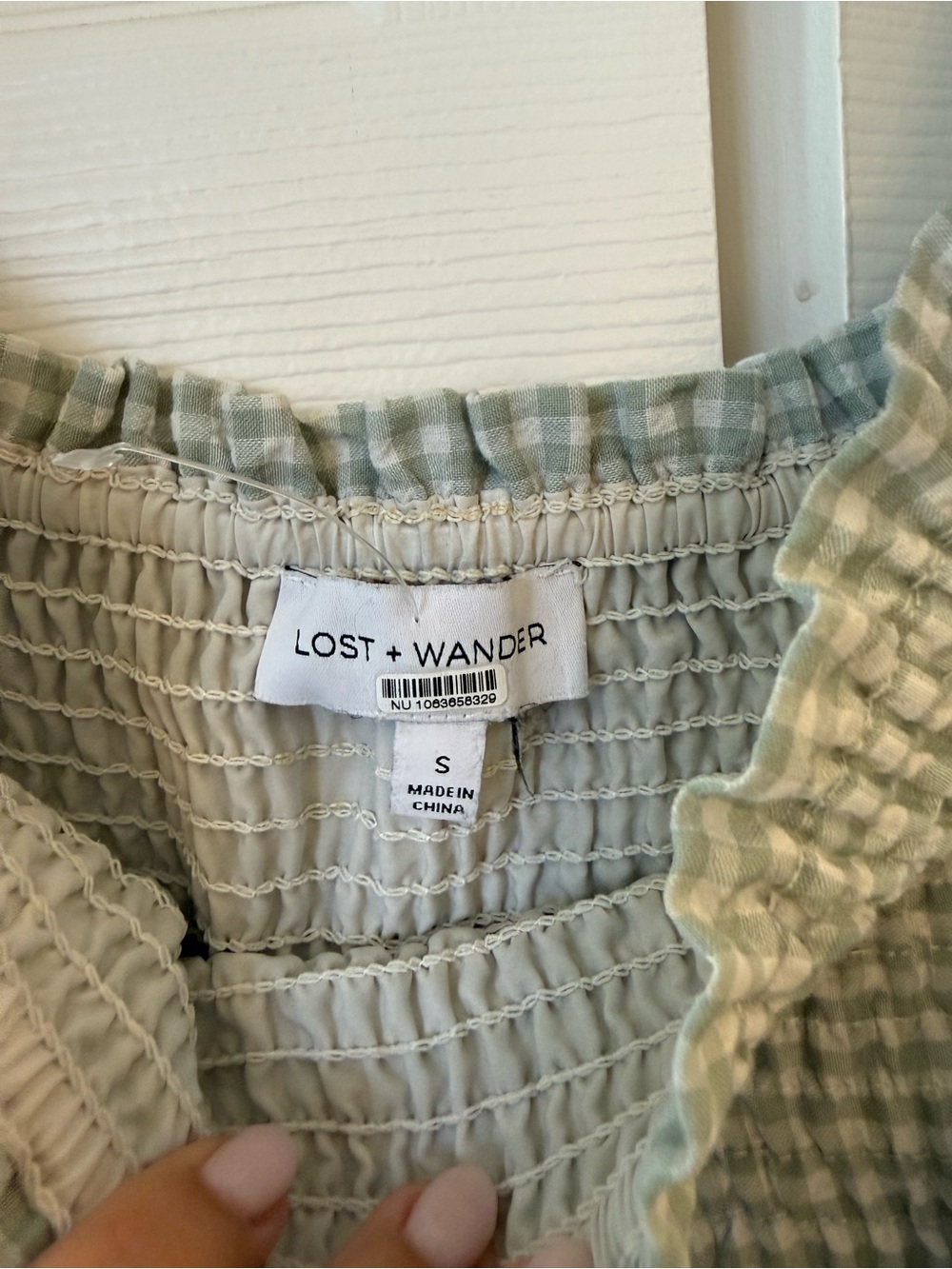 Lost + wander green gingham dress - Picture 2 of 3